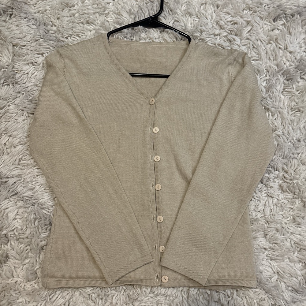 Tan Women's Cardigan Sweater